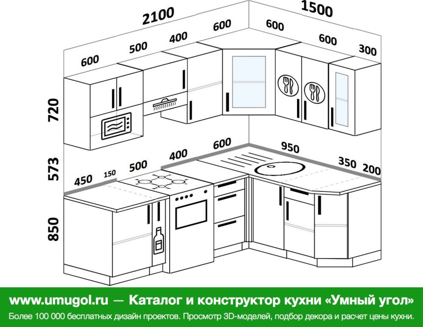 Угловые модули для кухни форма и размеры (61 фото)
