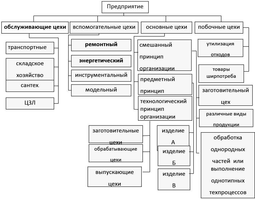 Структурная схема сборочного цеха