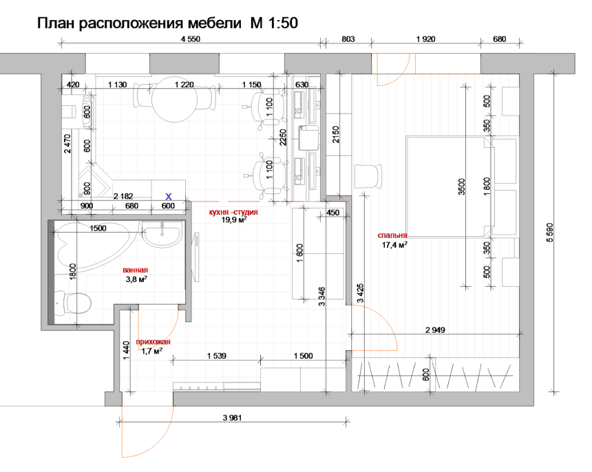 План расположения розеток в детской
