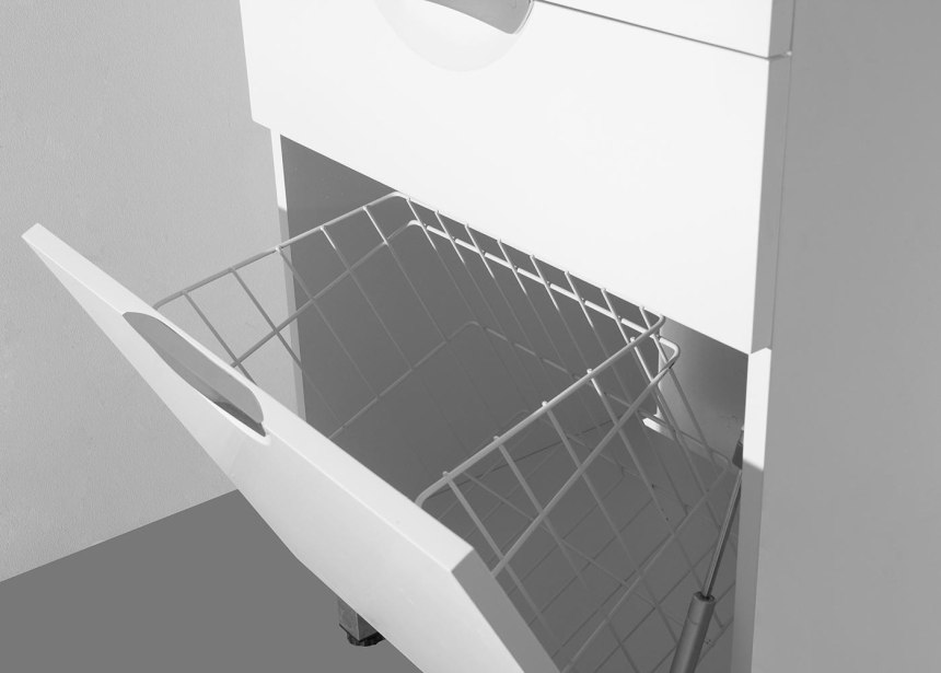 Шкаф над стиральной машиной с бельевой корзиной белый (40 фото)